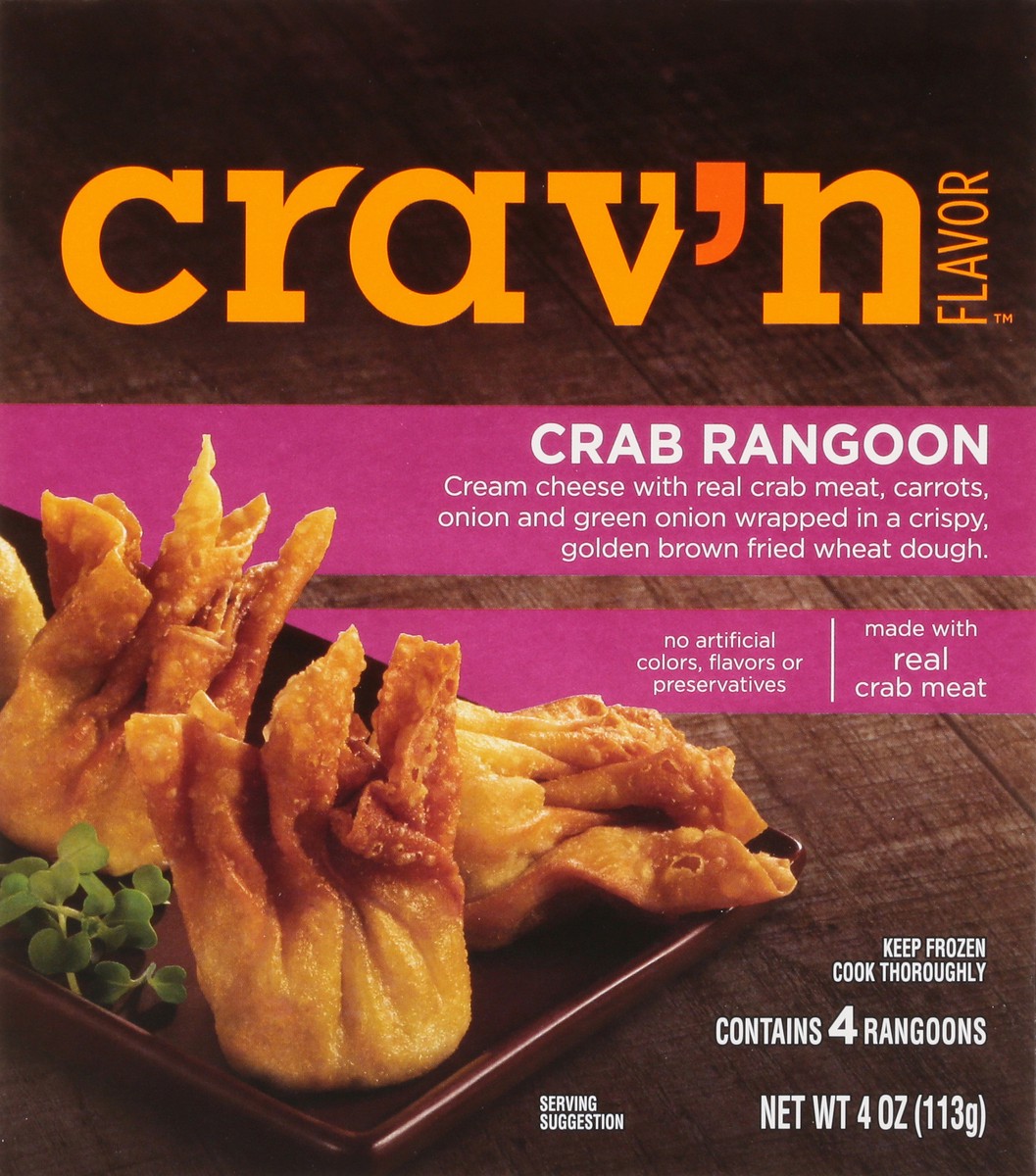 slide 2 of 15, Crav'n Flavor Crab Rangoon 4 ea, 4 ct