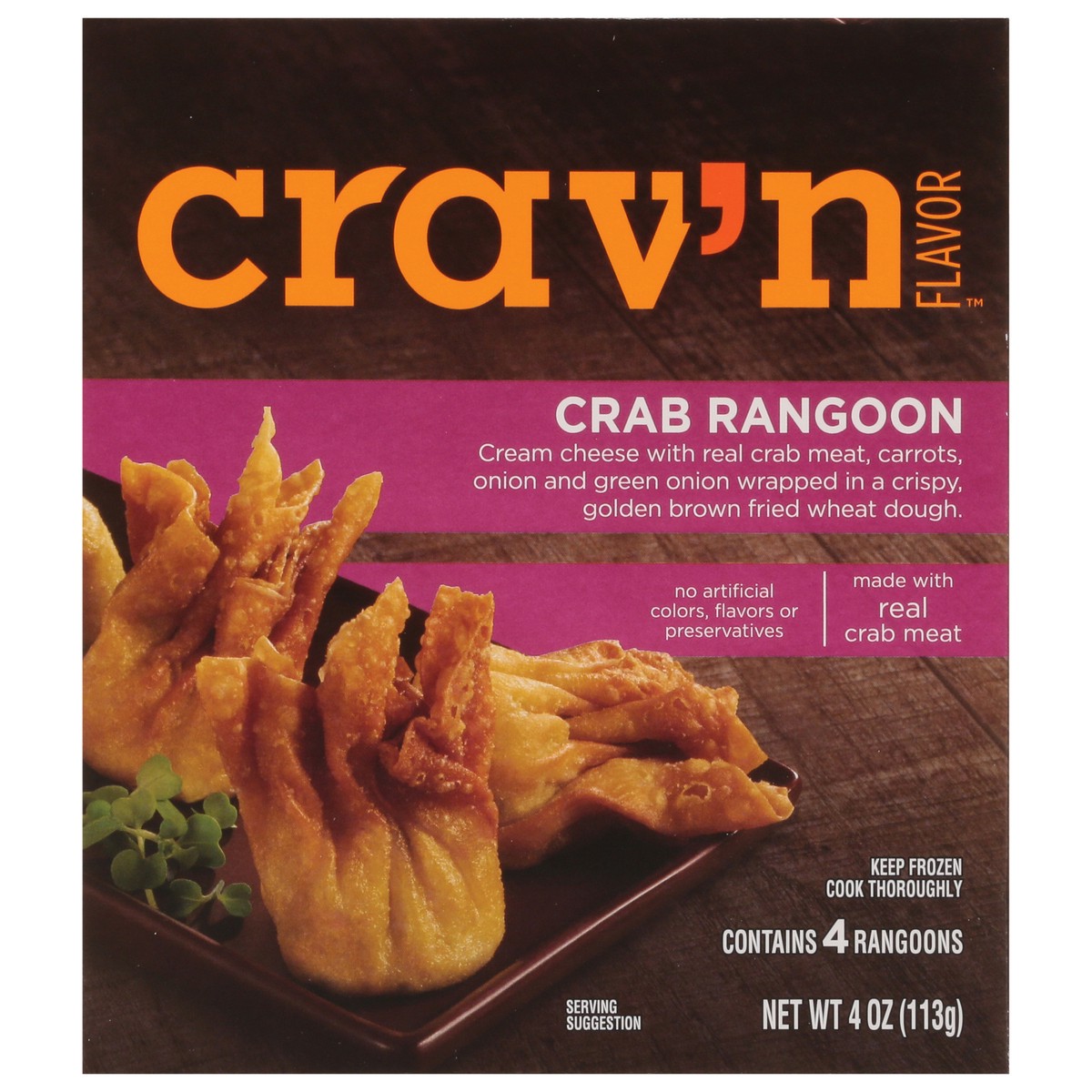slide 7 of 15, Crav'n Flavor Crab Rangoon 4 ea, 4 ct