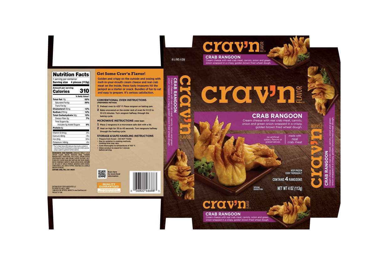 slide 8 of 15, Crav'n Flavor Crab Rangoon 4 ea, 4 ct