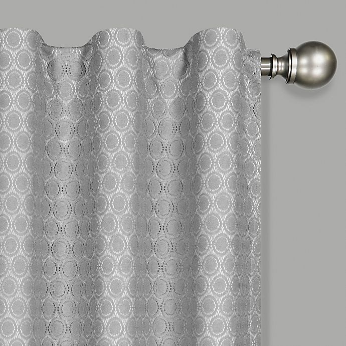 slide 1 of 8, Eclipse Nora Crochet Rod Pocket 100% Blackout Window Curtain Panel - Grey, 84 in