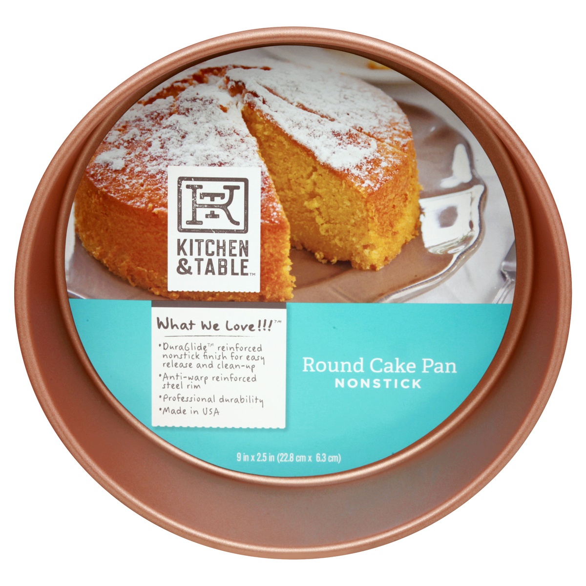 slide 1 of 1, Kitchen & Table Copper Round Cake Pan, 1 ct