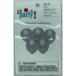 Meijer Party Chrome Silver Balloons
