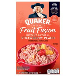 Quaker Instant Oats Hot Cereal Strawberry Peach 8.4 Oz, 6 Count