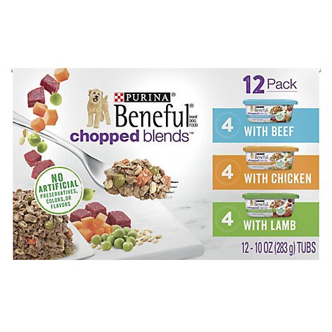 slide 1 of 1, Beneful Chopped Blends Variety Pack Wet Dog Food - 12-10 Oz, 120 oz