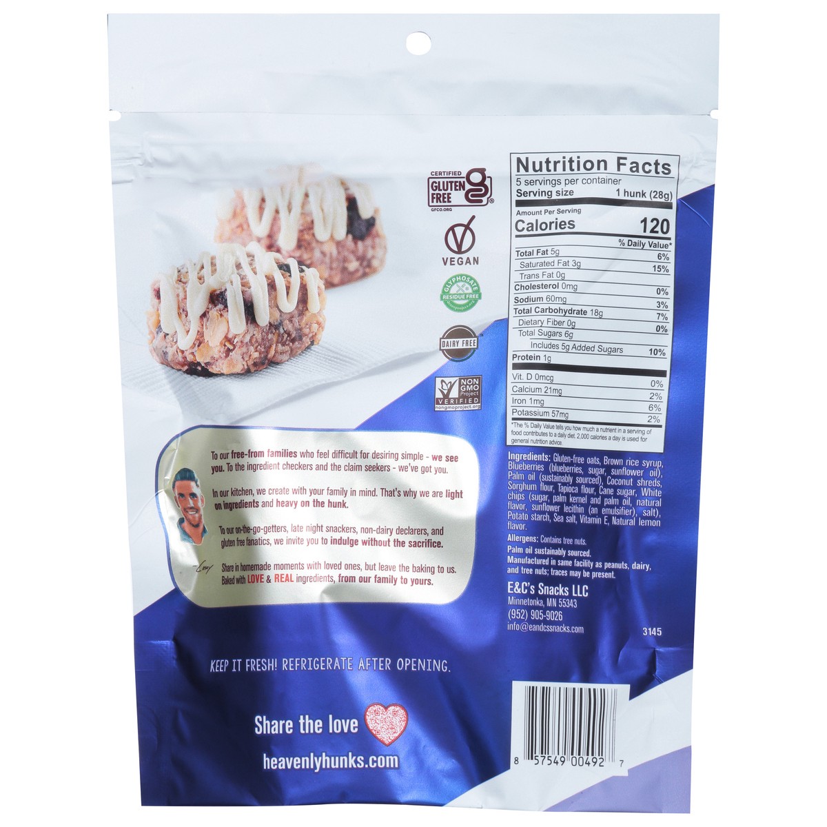 slide 5 of 13, Heavenly Hunks Drizzle Blueberry Lemon Cookie Hunks 5 ea, 5 ct