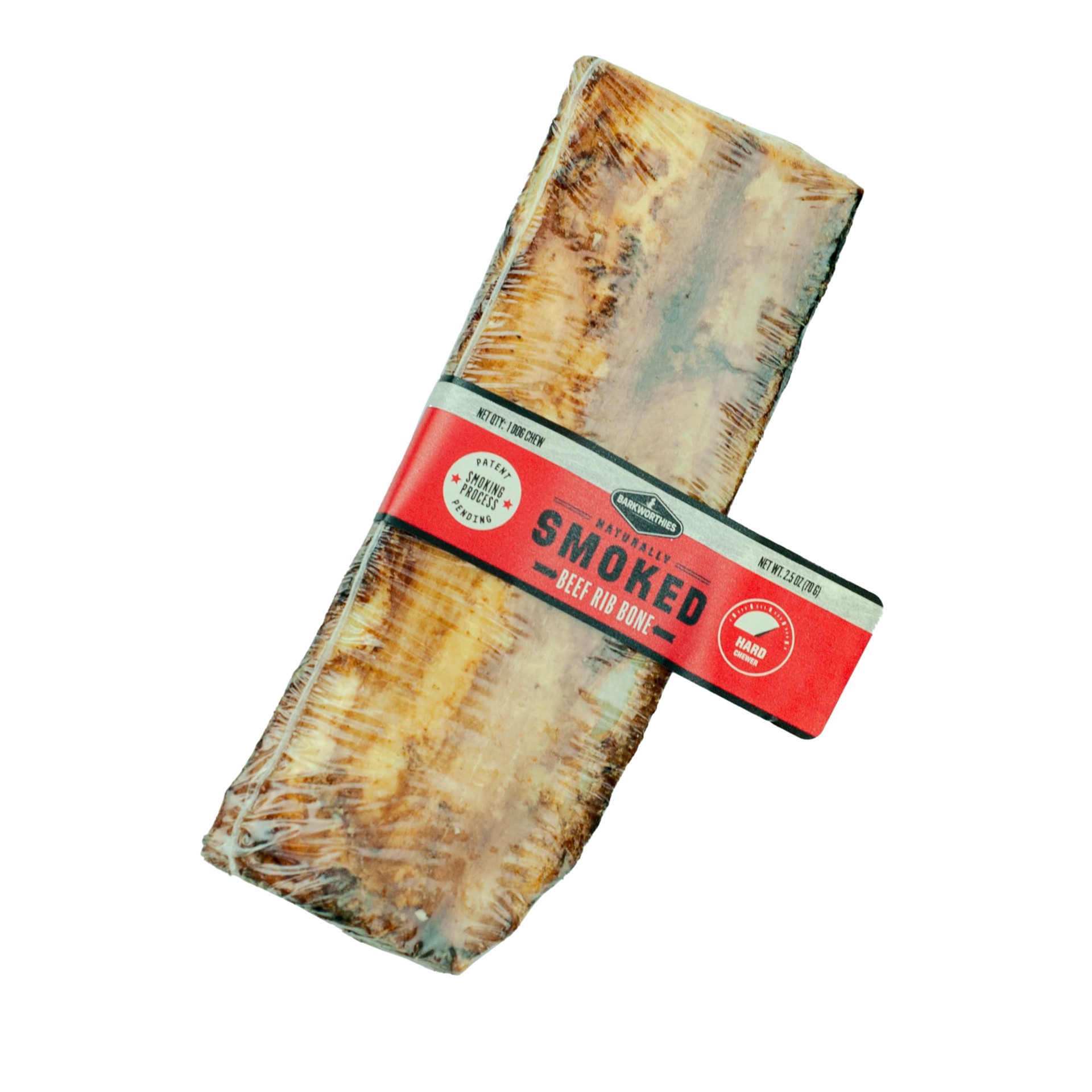 slide 1 of 1, Barkworthies Hickory Smoked Beef Rib Bone Dog Chew, 6" L, 6 in