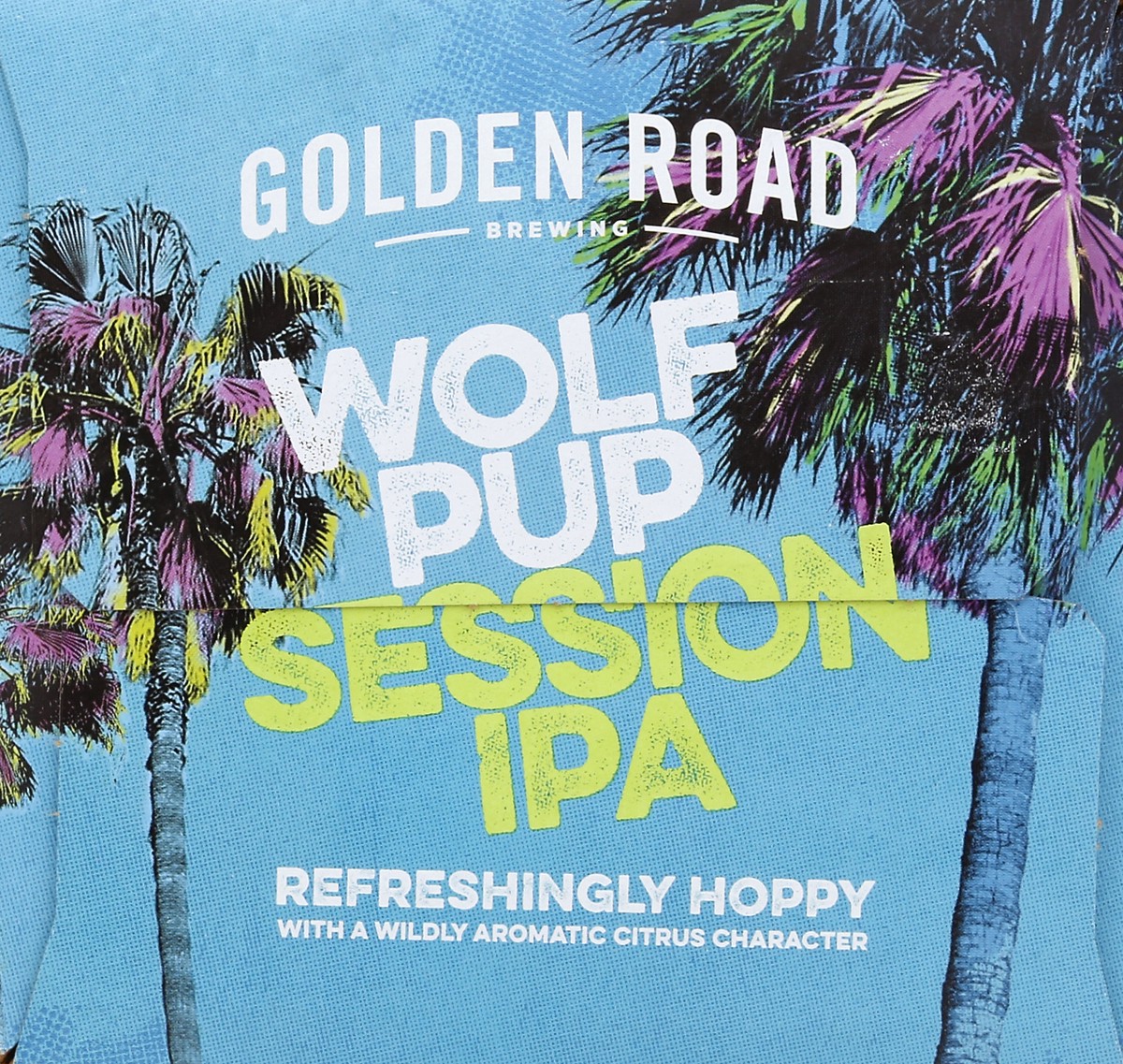 slide 2 of 6, Golden Road Wolf Pup Session IPA is a highly drinkable beer from Los Angeles with a light body and a wildly aromatic tropical and citrus character. It is brewed with five different hops and four different malts. It has a 45 IBU rating and 4.8% ABV., 6 ct; 12 oz