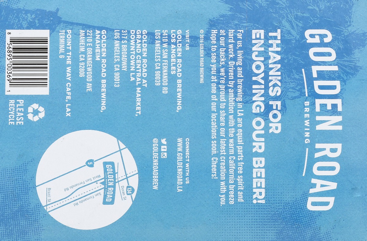 slide 5 of 6, Golden Road Wolf Pup Session IPA is a highly drinkable beer from Los Angeles with a light body and a wildly aromatic tropical and citrus character. It is brewed with five different hops and four different malts. It has a 45 IBU rating and 4.8% ABV., 6 ct; 12 oz