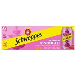 Schweppes Raspberry Ginger Ale Soda- 12 ct