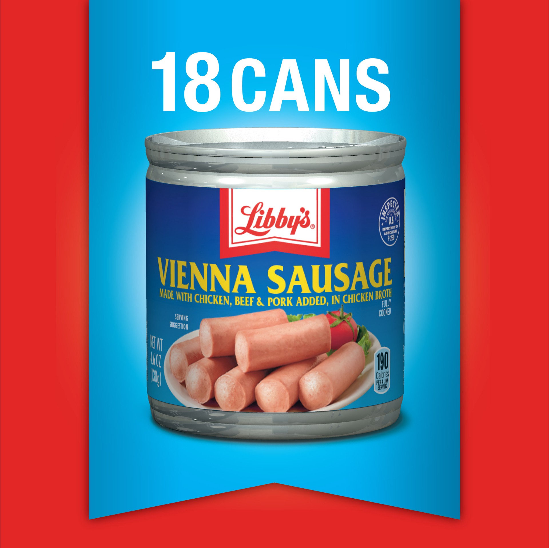 slide 3 of 5, Libby's Vienna Sausage, Canned Sausage, (Pack of 18) - 18 ct, 18 ct