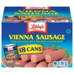 Libby's Vienna Sausage, Canned Sausage, 4.6 OZ (Pack of 18)