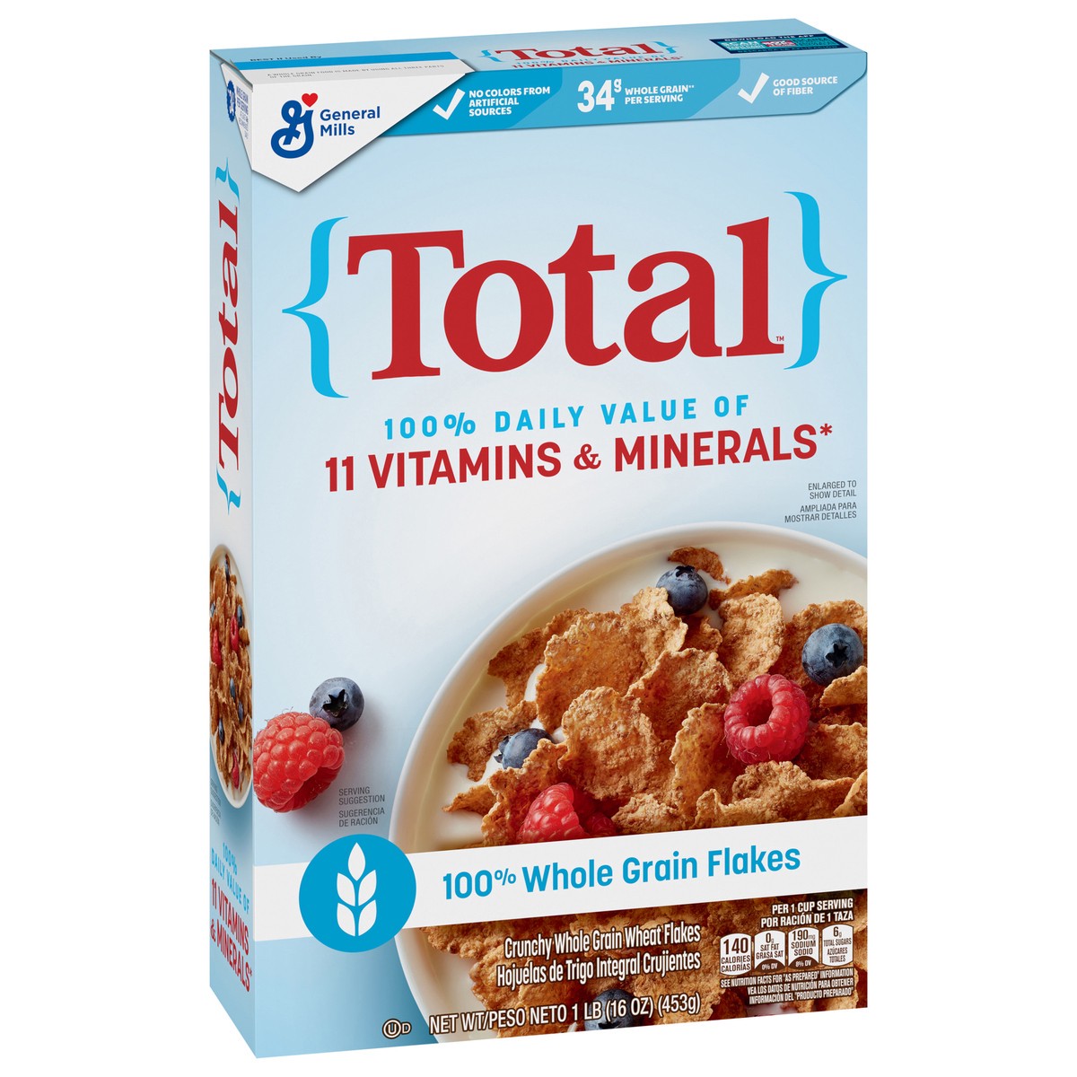 slide 4 of 13, Total Breakfast Cereal, 100% Daily Value of 11 Vitamins & Minerals, Whole Grain Cereal, 16 oz, 16 oz