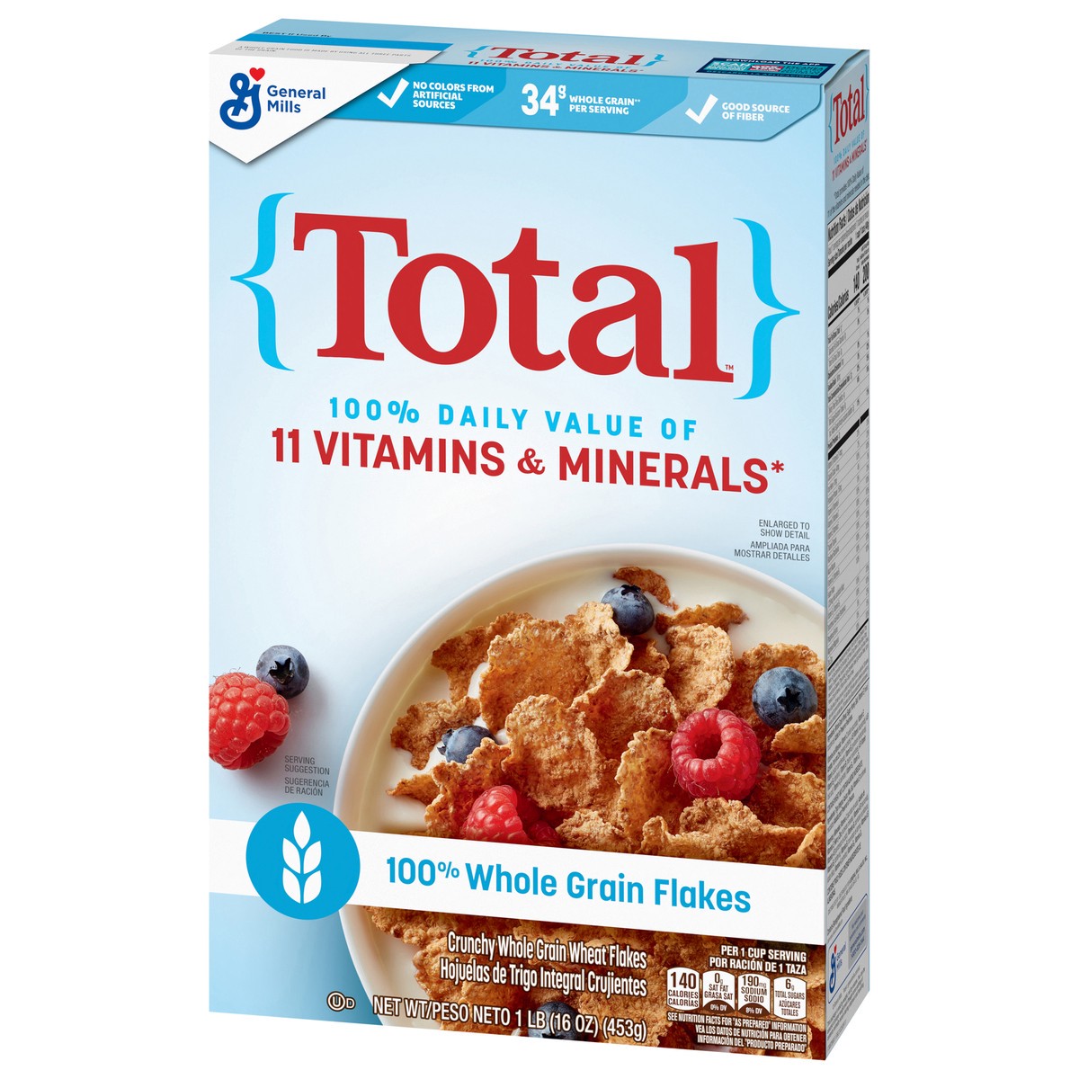 slide 2 of 13, Total Breakfast Cereal, 100% Daily Value of 11 Vitamins & Minerals, Whole Grain Cereal, 16 oz, 16 oz