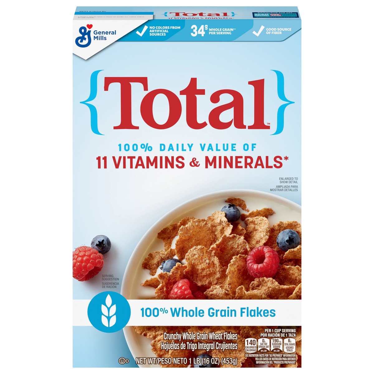 slide 6 of 13, Total Breakfast Cereal, 100% Daily Value of 11 Vitamins & Minerals, Whole Grain Cereal, 16 oz, 16 oz