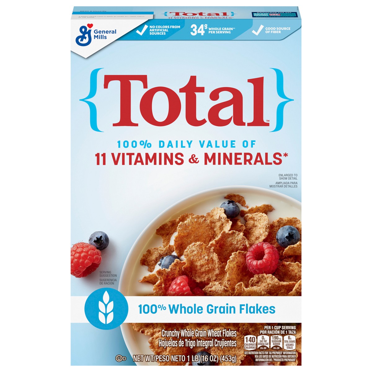 slide 1 of 13, Total Breakfast Cereal, 100% Daily Value of 11 Vitamins & Minerals, Whole Grain Cereal, 16 oz, 16 oz