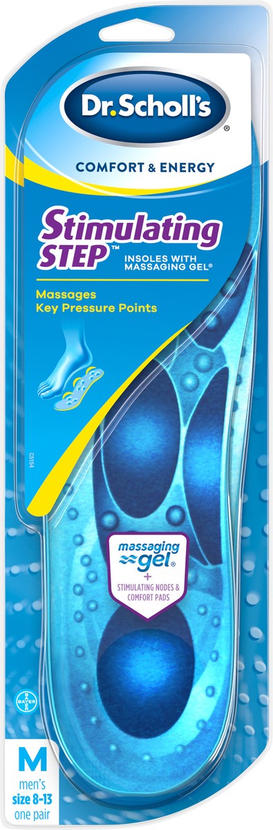 slide 3 of 3, Dr. Scholl's Stimulating Step with Massaging Gel Men's Insoles 1 ea, 1 ct