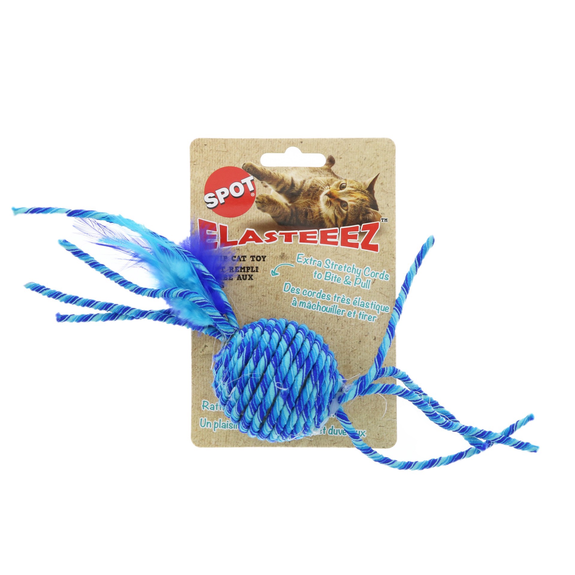 slide 1 of 1, Spot Elasteeez Ball Feather Cat Toy, 1 ct