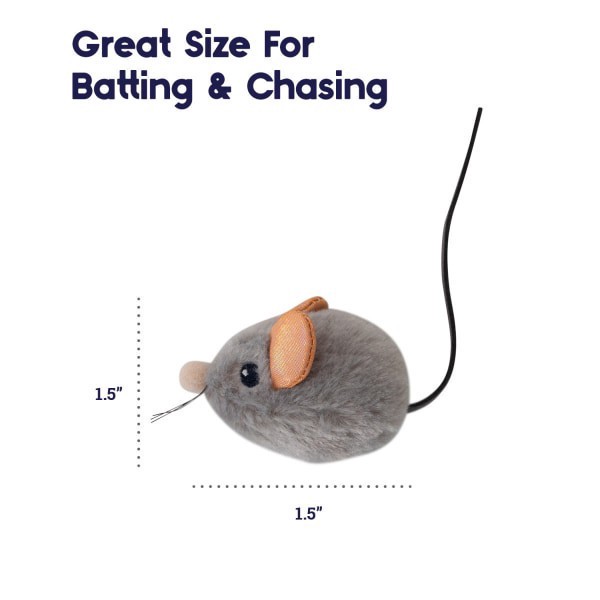 slide 6 of 25, Petstages Cat Toy Squeak Mouse, Gray, 1 ct