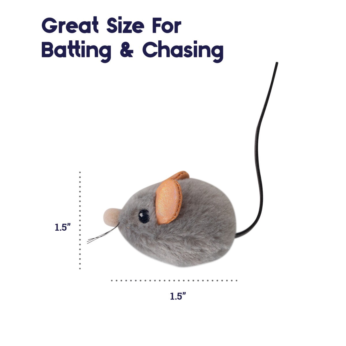 slide 2 of 25, Petstages Cat Toy Squeak Mouse, Gray, 1 ct