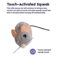 slide 25 of 25, Petstages Cat Toy Squeak Mouse, Gray, 1 ct