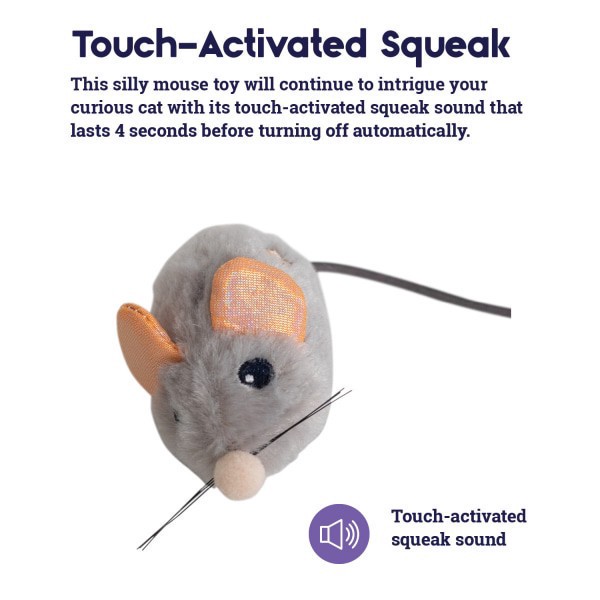 slide 22 of 25, Petstages Cat Toy Squeak Mouse, Gray, 1 ct