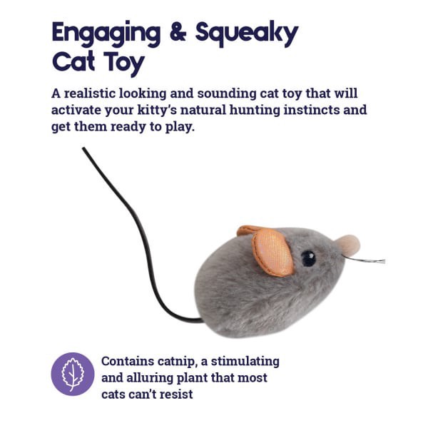 slide 21 of 25, Petstages Cat Toy Squeak Mouse, Gray, 1 ct