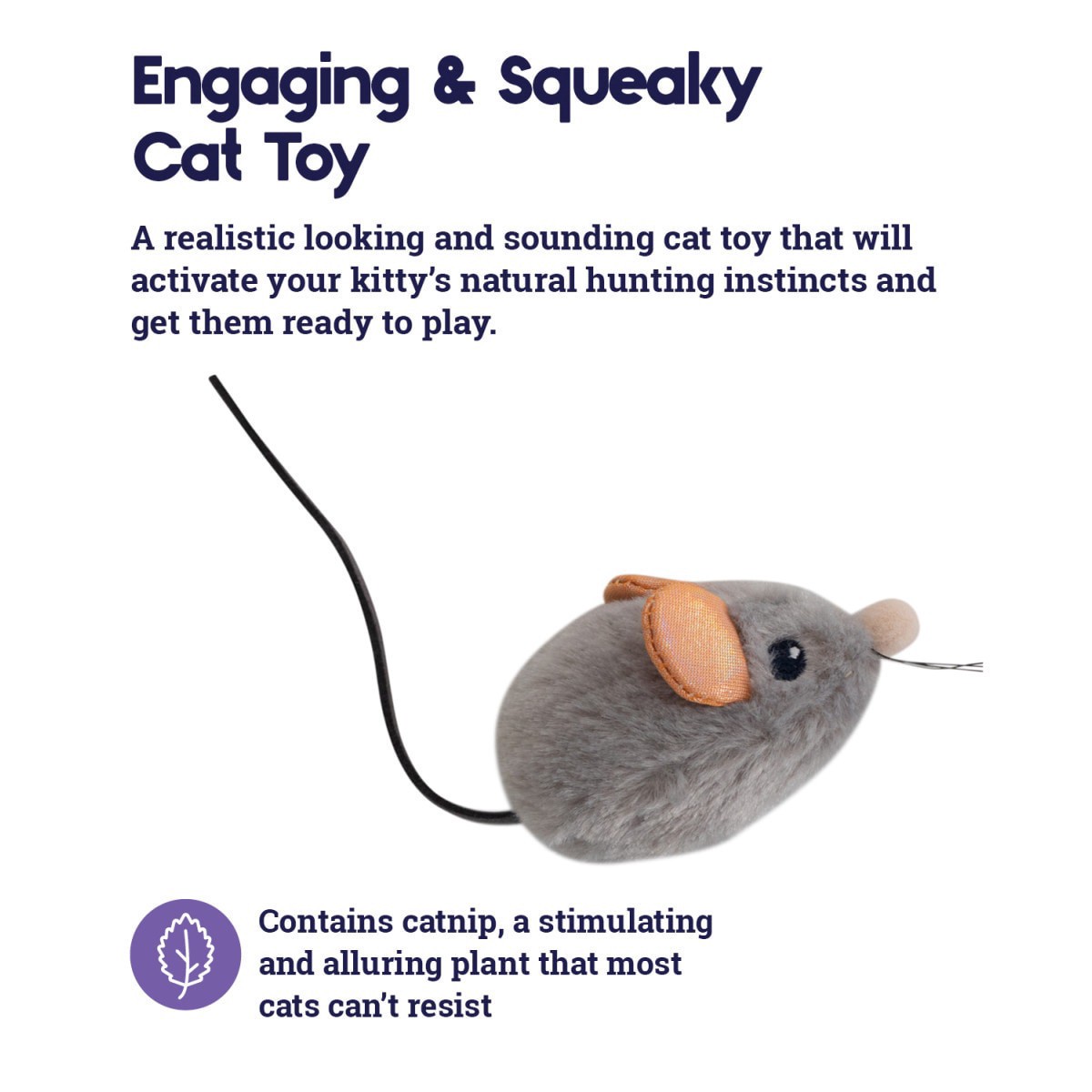 slide 12 of 25, Petstages Cat Toy Squeak Mouse, Gray, 1 ct