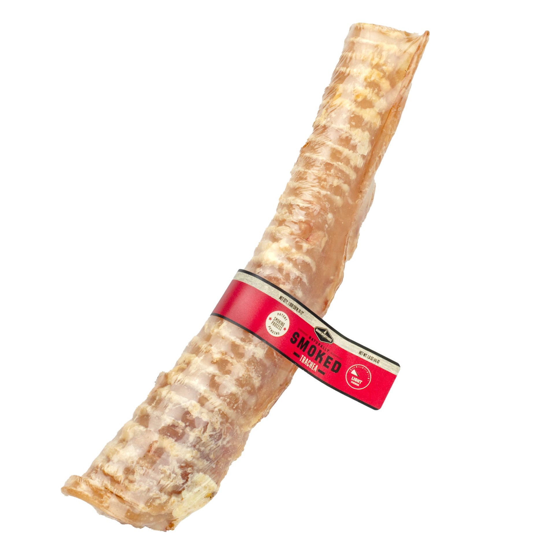 slide 1 of 1, Barkworthies Hickory Smoked Beef Trachea Dog Chew, 12" L, 12 in
