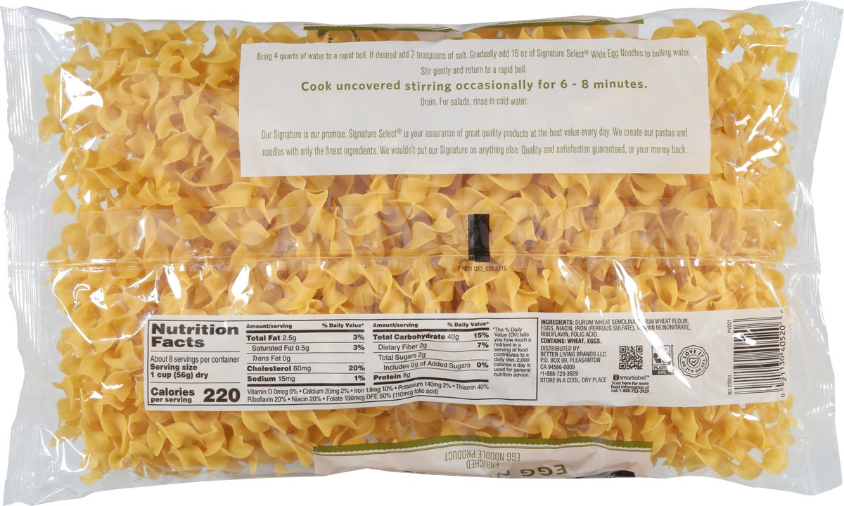 slide 8 of 13, Signature Select Wide Egg Noodles 16 oz, 16 oz