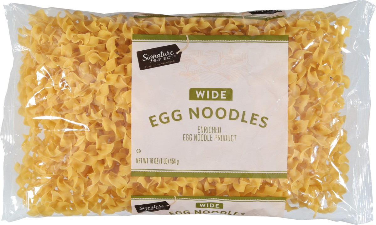 slide 12 of 13, Signature Select Wide Egg Noodles 16 oz, 16 oz