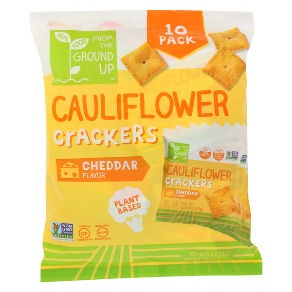 slide 1 of 1, From The Ground Up Cauliflower Chedd Cracker Snack Pack, 7.5 oz