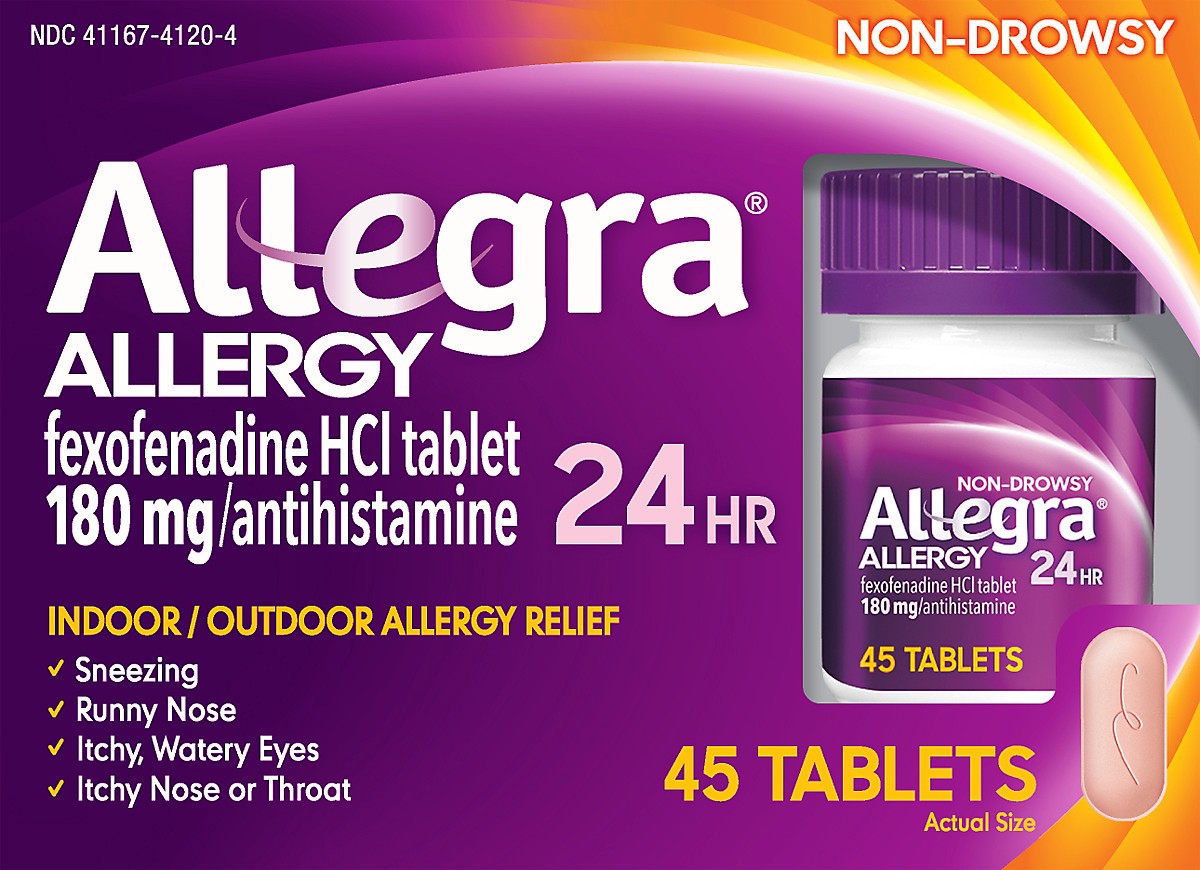 slide 5 of 10, Allegra Tablets 24 Hr Non-Drowsy Indoor/Outdoor Allergy Relief 45 ea, 45 ct