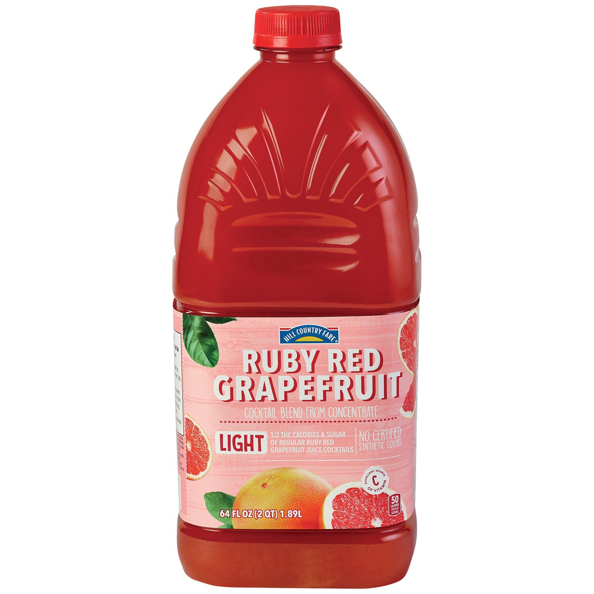 slide 1 of 1, Hill Country Fare Light Ruby Red Grapefruit Juice Cocktail - 64 fl oz, 64 fl oz