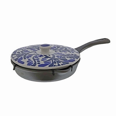 slide 1 of 1, Cocinaware Cast Iron Skillet with Ceramic Lid, 6.5 in