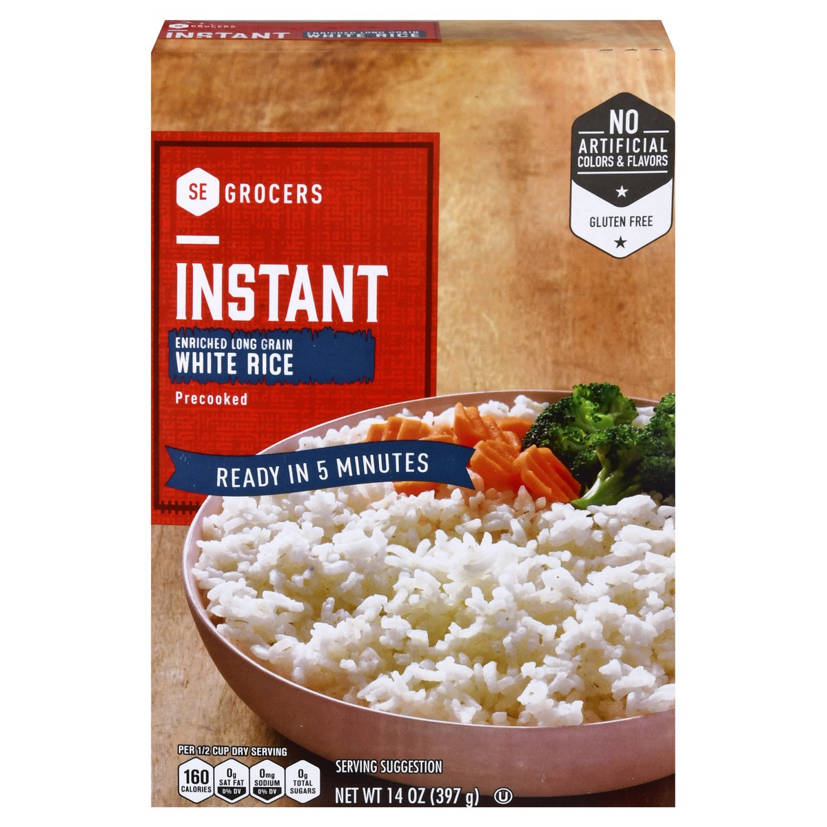 slide 1 of 1, SE Grocers Instant Rice, 14 oz