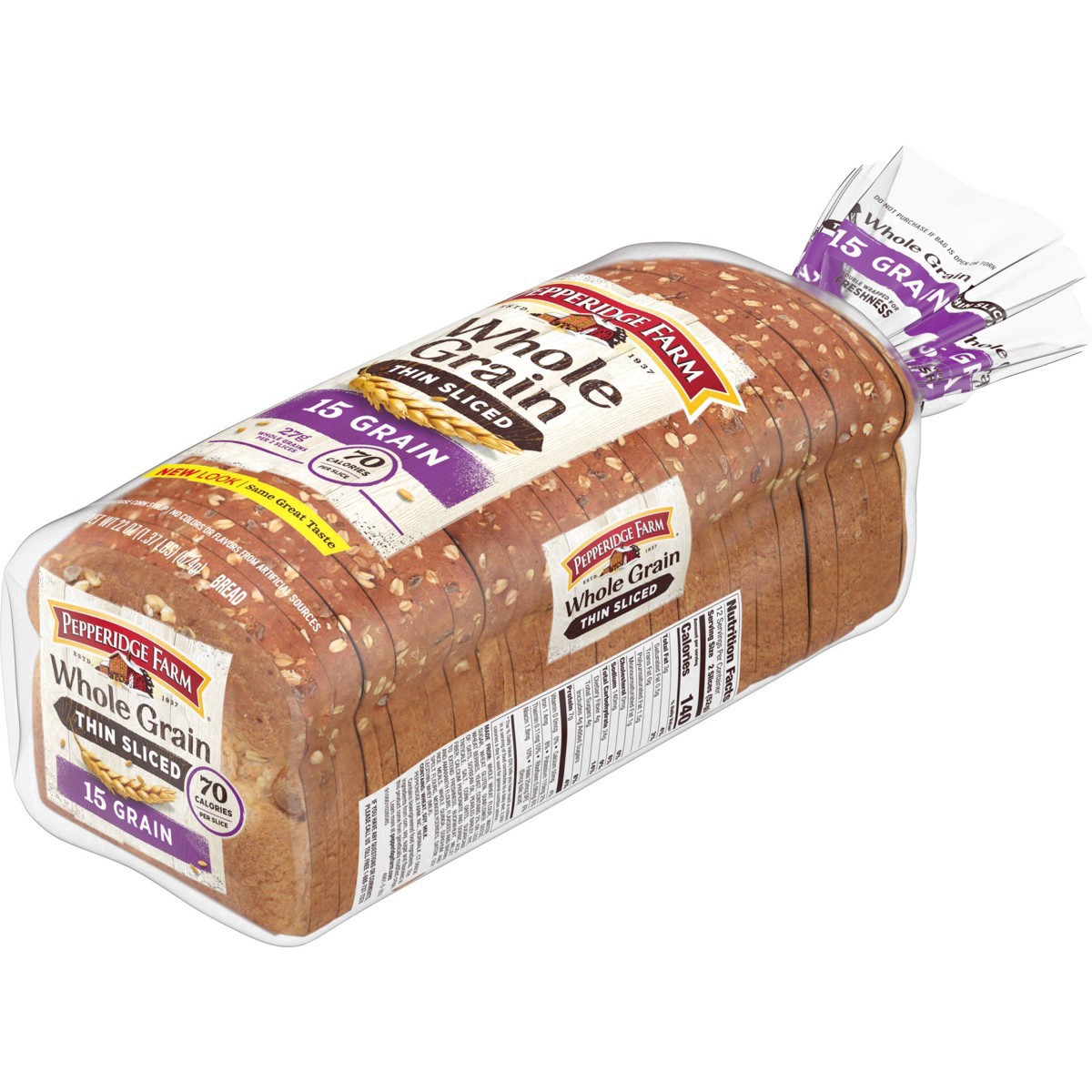 slide 89 of 121, Pepperidge Farm Whole Grain Thin Sliced 15 Grain Bread, 22 Oz Loaf, 22 oz