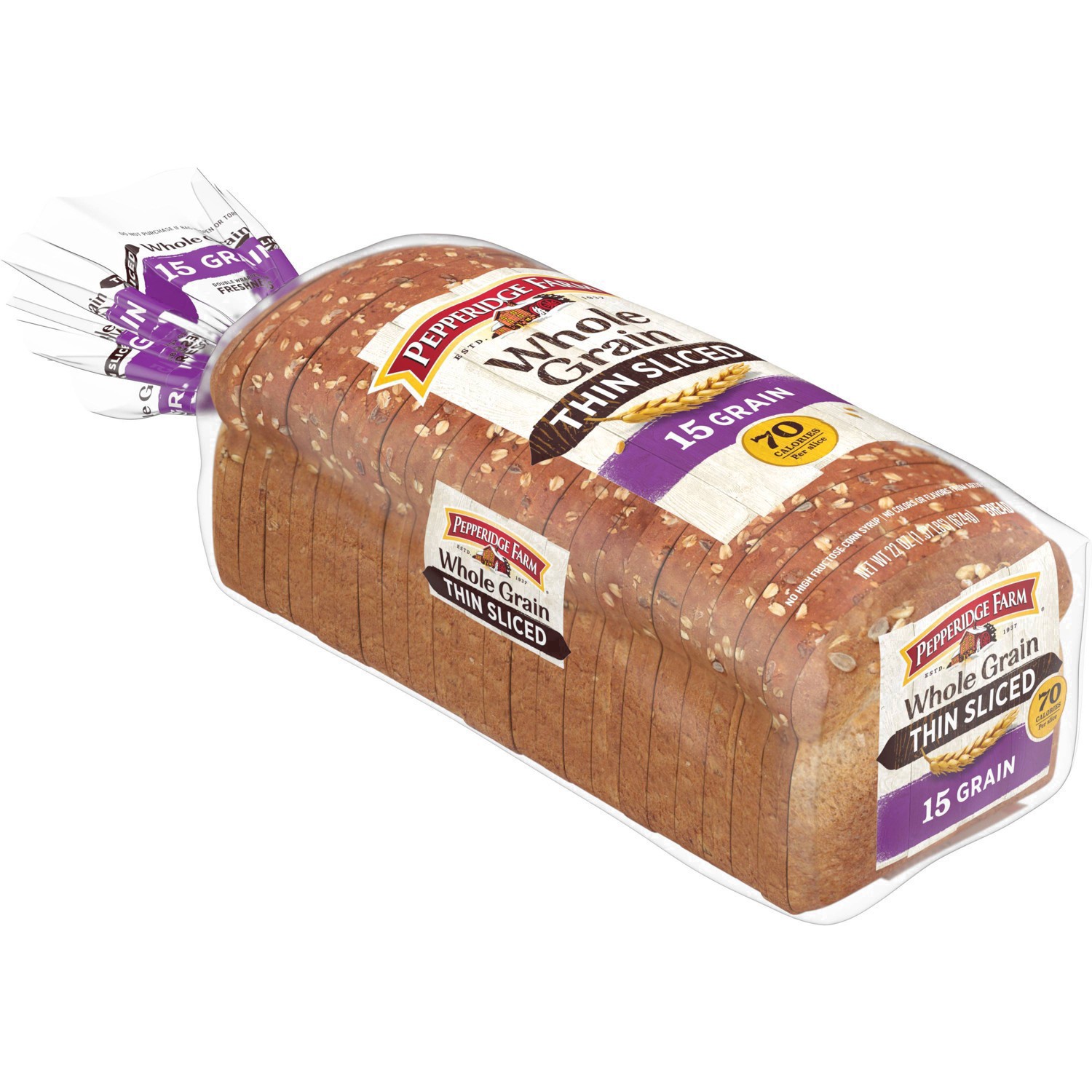 slide 25 of 121, Pepperidge Farm Whole Grain Thin Sliced 15 Grain Bread, 22 Oz Loaf, 22 oz