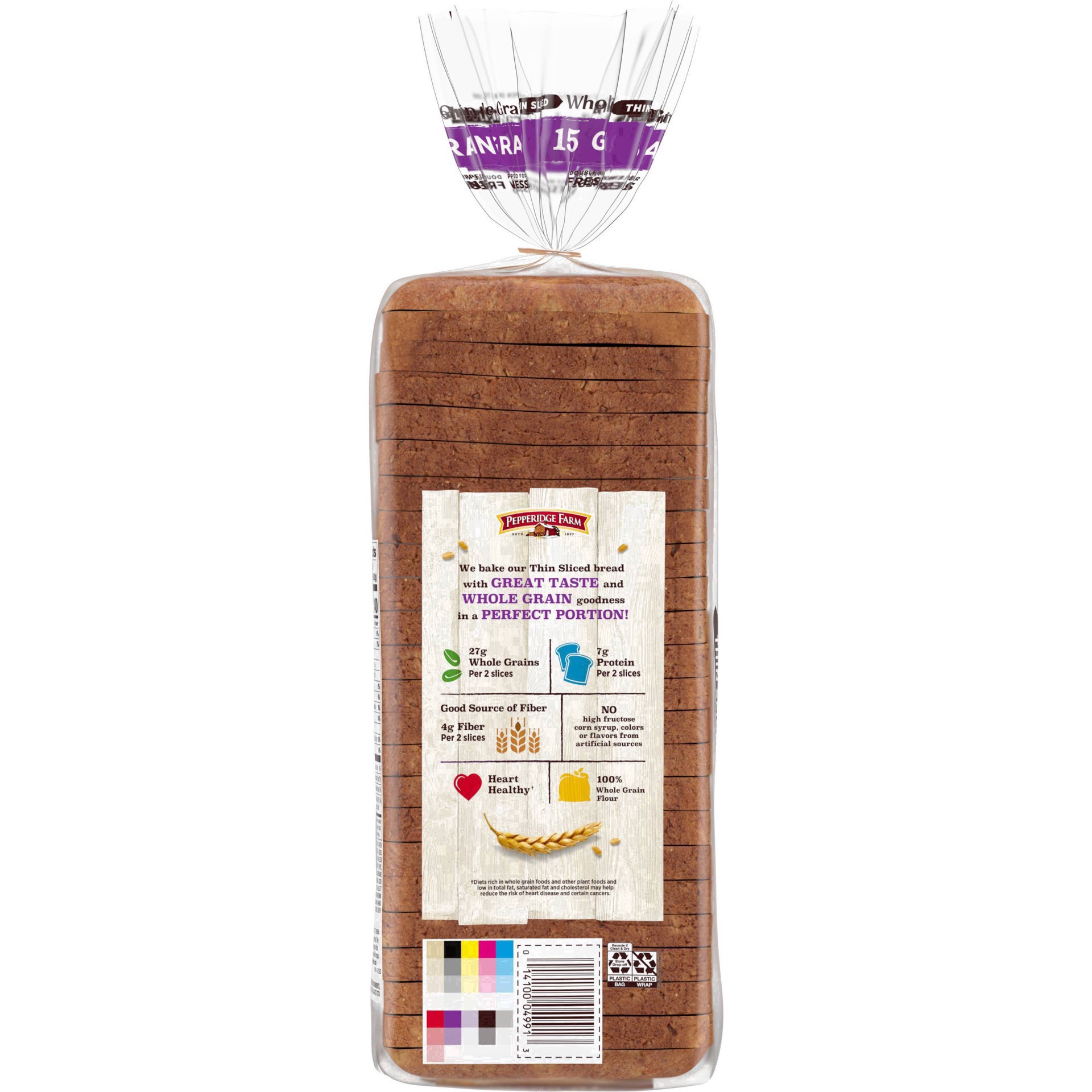 slide 9 of 121, Pepperidge Farm Whole Grain Thin Sliced 15 Grain Bread, 22 Oz Loaf, 22 oz