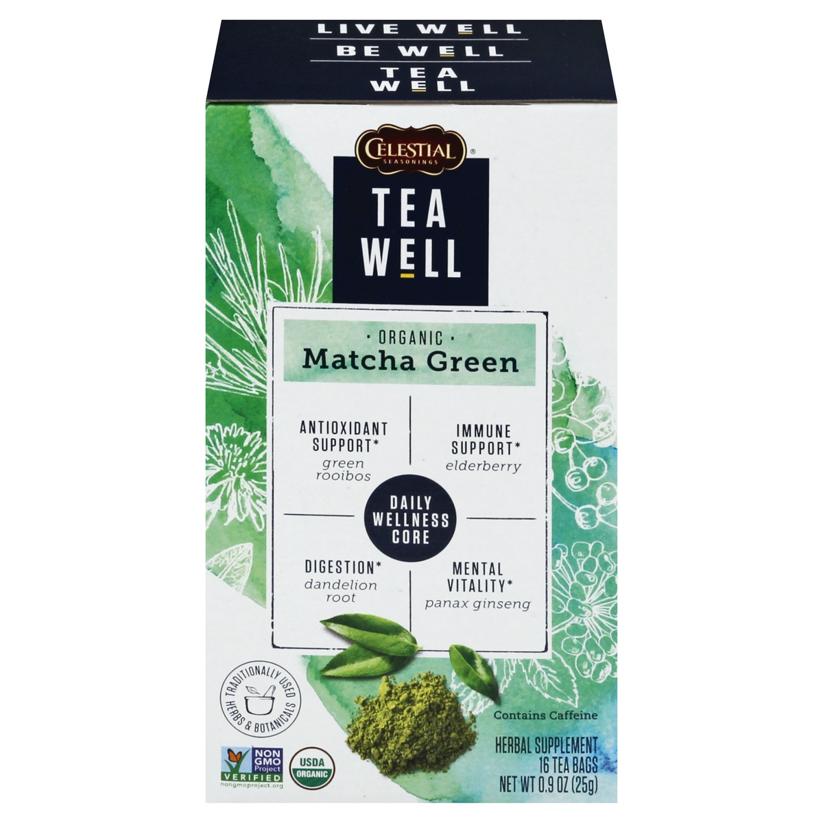 slide 1 of 1, Celestial Seasonings Matcha Green Wellness Tea - 16 ct, 16 ct