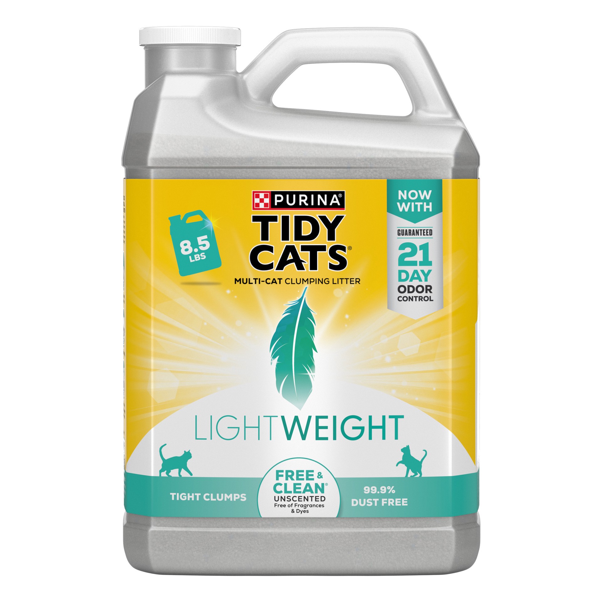 slide 1 of 7, Tidy Cats Purina Tidy Cats Low Dust, Clumping Cat Litter Odor Control, LightWeight Free and Clean Unscented, Multi Cat Litter, 8.5 lb