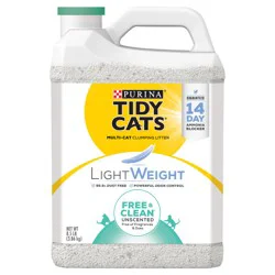 Tidy Cats Purina Tidy Cats Low Dust, Clumping Cat Litter Odor Control, LightWeight Free and Clean Unscented, Multi Cat Litter - 8.5 lb. Jug