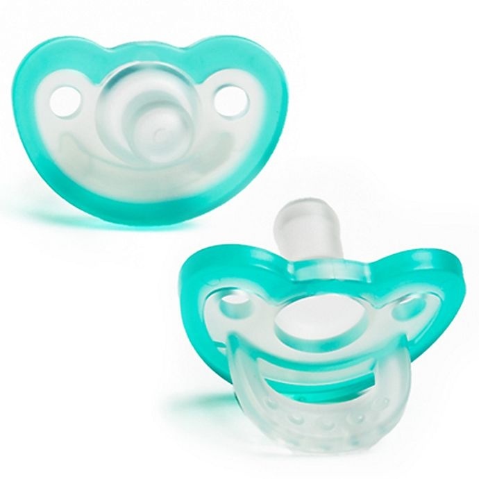 slide 1 of 1, Razbaby Jollypop Pacifier 0-3M Teal, 2 ct