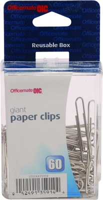 slide 1 of 1, OIC Large Paper Clips, 60 ct