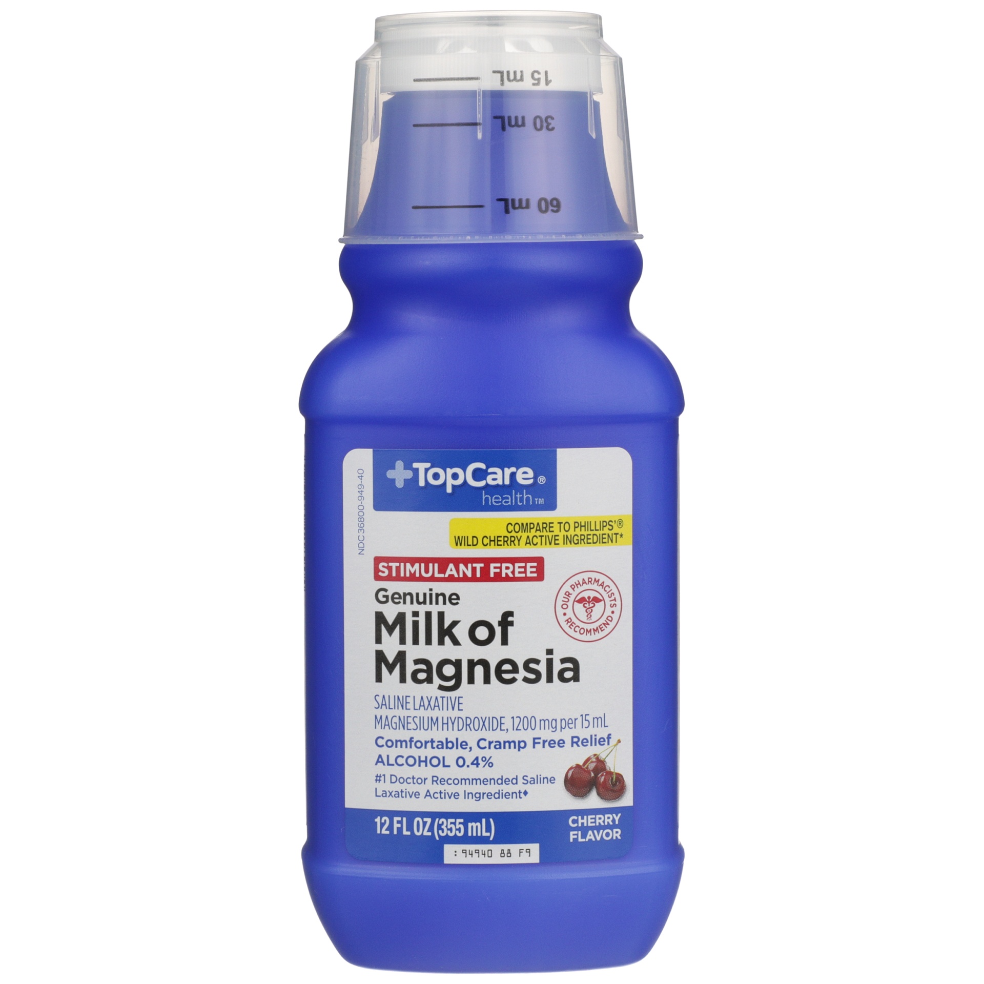 slide 1 of 6, TopCare Milk Of Magnesia Cherry, 12 fl oz