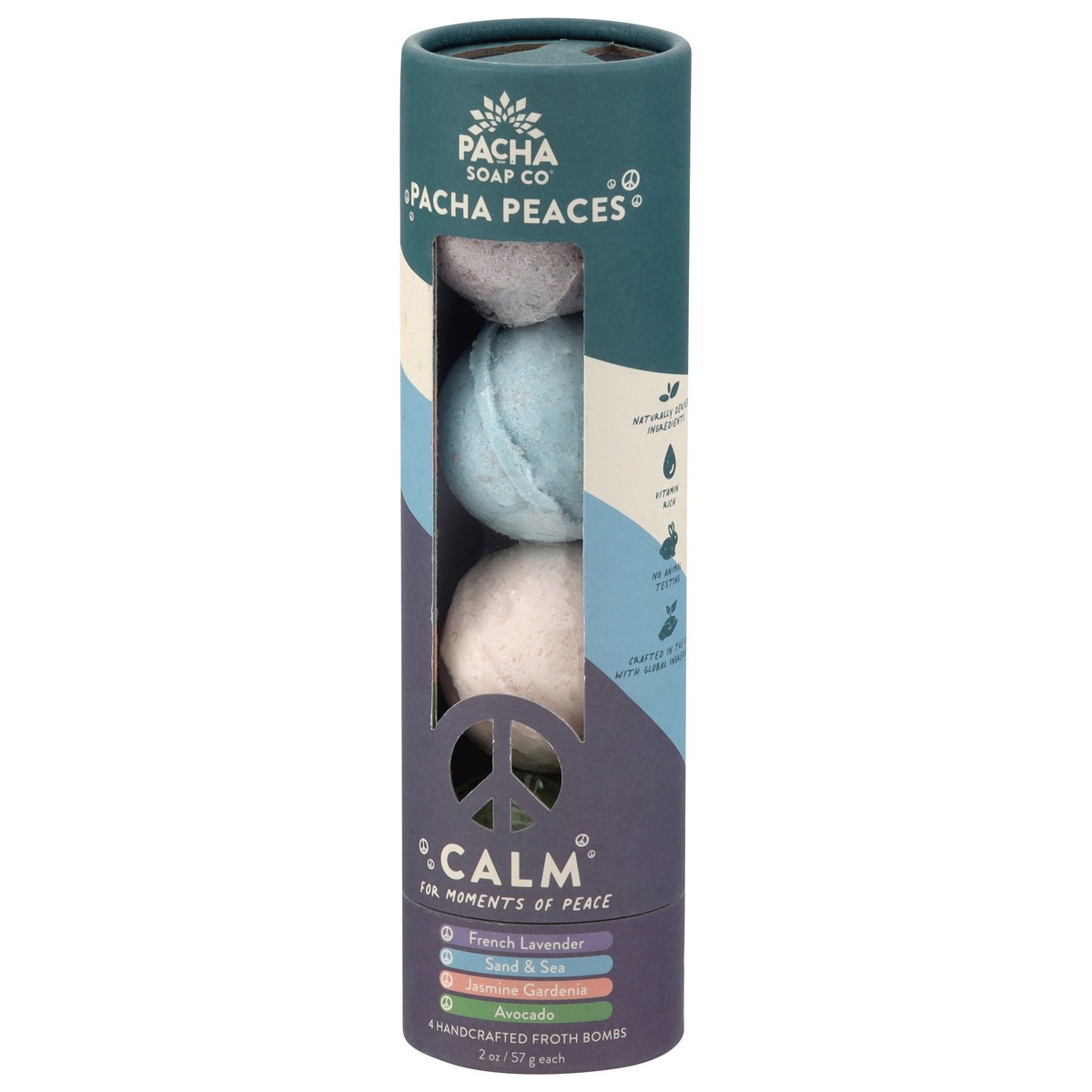 slide 2 of 13, Pacha Soap Co. Calm Assorted Froth Bombs 4 - 2 oz Each, 8 oz