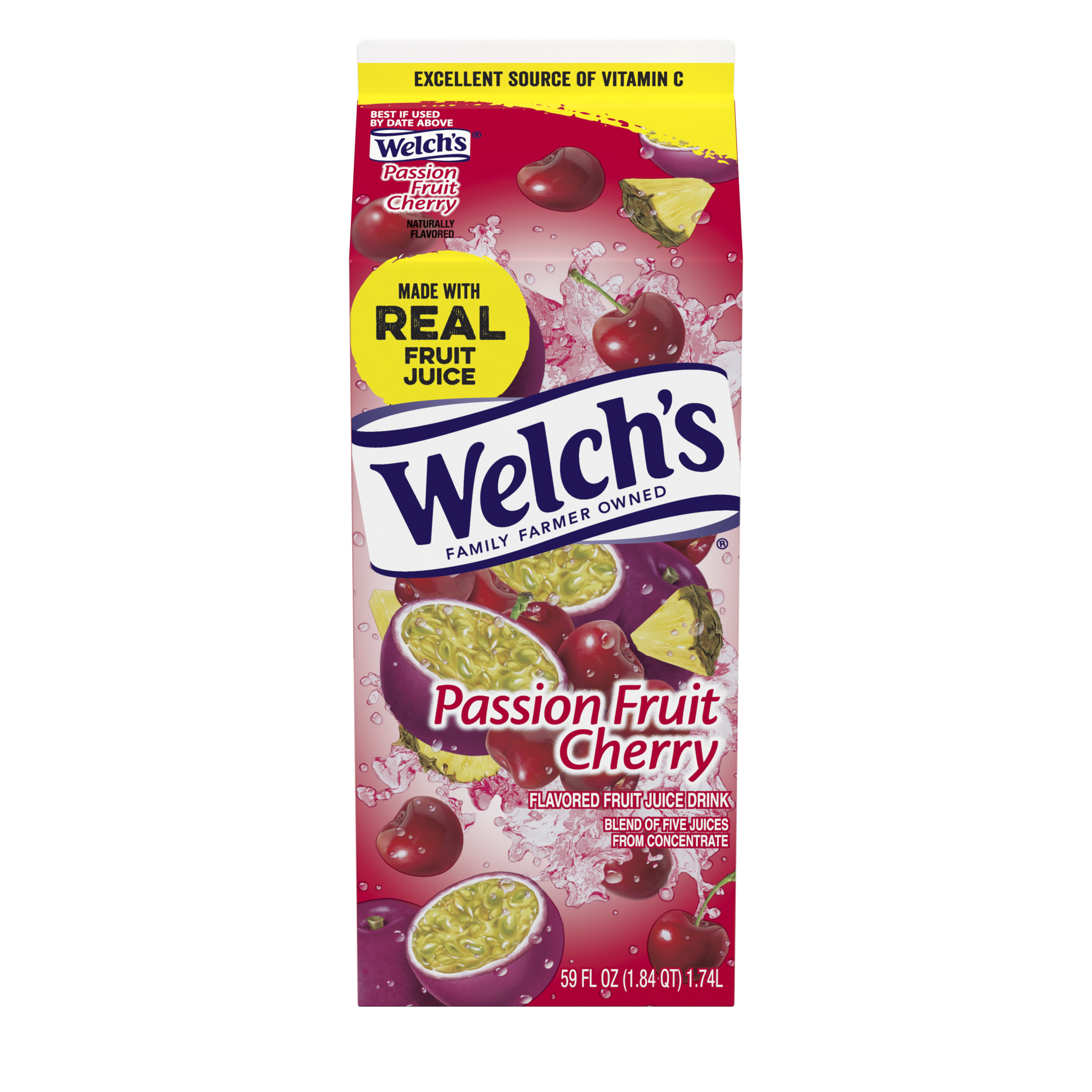 slide 3 of 4, Welch's Passion Fruit Cherry Fruit Juice Drink, 59 Fl Oz carton, 59 fl oz