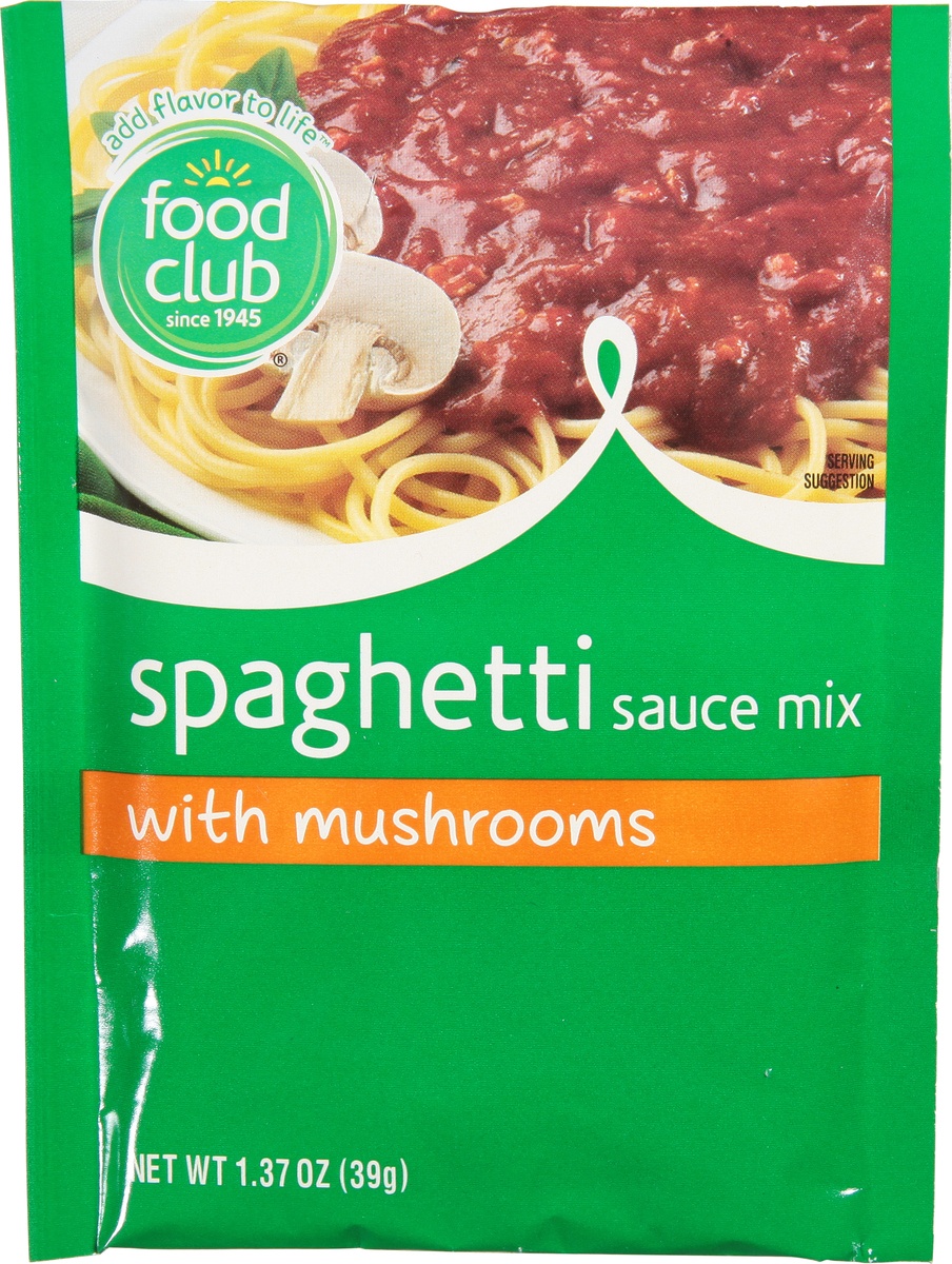 slide 9 of 11, Food Club Spaghetti Sauce Mix With Mushrooms, 1.37 oz