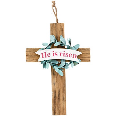 slide 1 of 1, Destination Holiday HE Is Risen Wall Cross Spring Decor, 1 ct