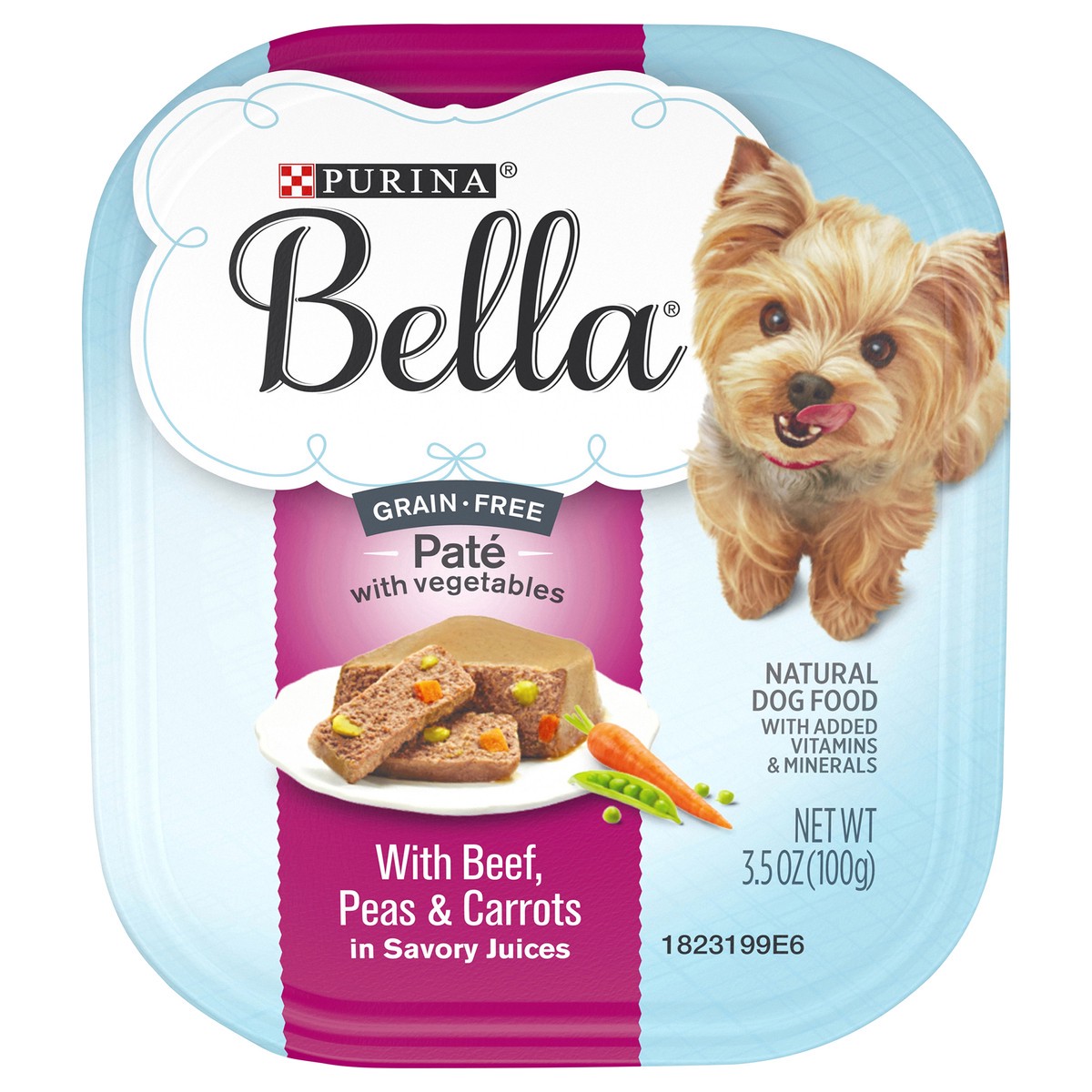 slide 1 of 9, Purina Peas & Carrots Bella Pate' Dog Food, 3.5 oz