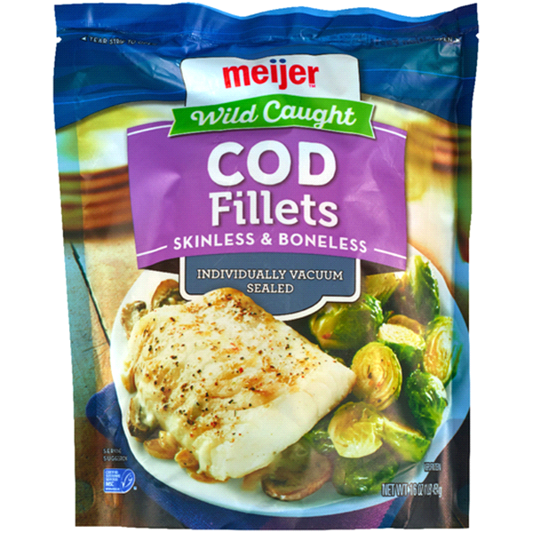 slide 1 of 1, Meijer Cod Fillets, Frozen, 16 oz